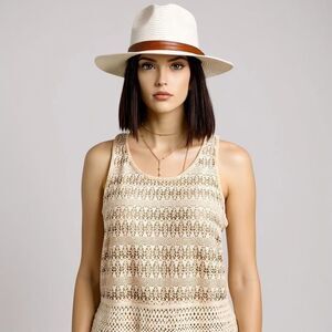 White Wide Brim Panama Straw Hat – Foldable Summer Sun Fedoras